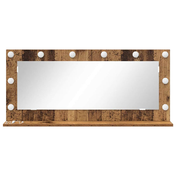 Rechteckiger Waschtischspiegel Altholz 100x45 cm