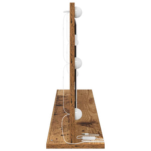 Rechteckiger Waschtischspiegel Altholz 100x45 cm