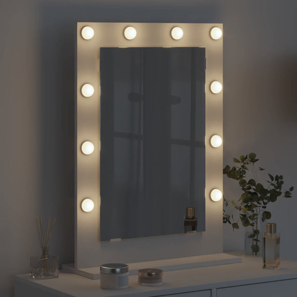 Waschtischspiegel Weiß 70x50 cm mit LED