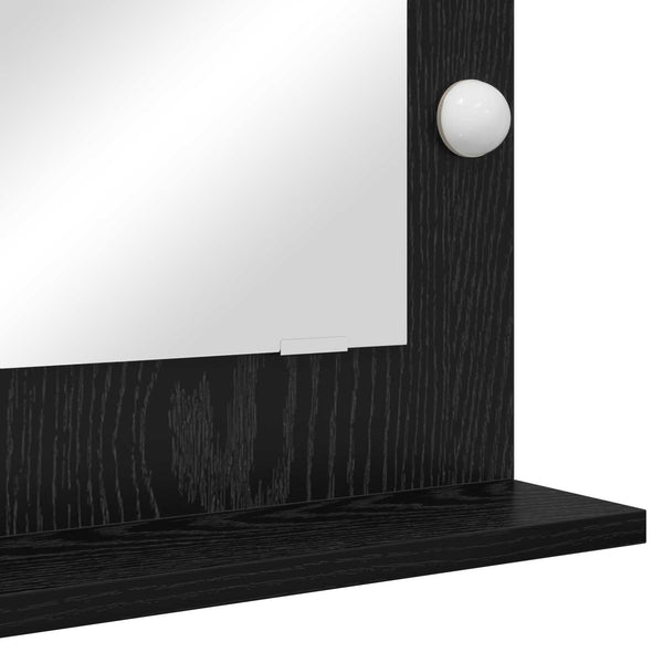 Waschtischspiegel Schwarz Eichen-Optik 70x50 cm