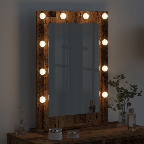Rechteckiger Waschtischspiegel Altholz 70x50 cm