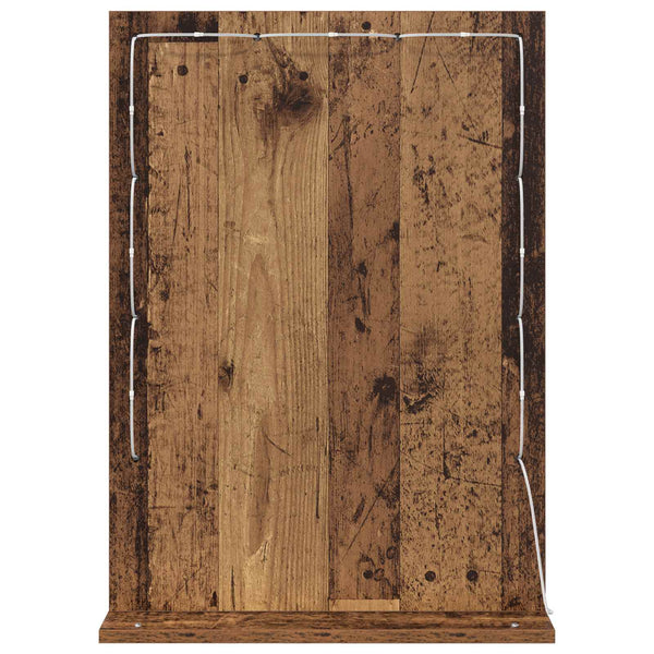 Rechteckiger Waschtischspiegel Altholz 70x50 cm