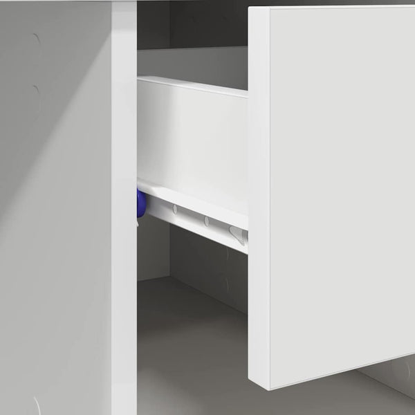 vidaXL Bureau avec tiroirs Blanc 90 x 49 x 75 cm Bois d'ingénierie