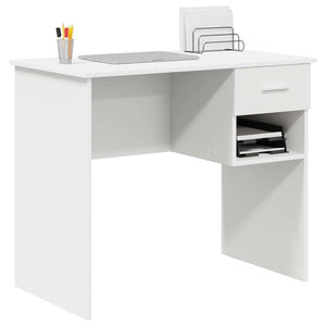 vidaXL Bureau avec tiroirs Blanc 90 x 49 x 75 cm Bois d'ingénierie