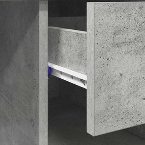 Schreibtisch mit Regal Beton Grau 90 cm