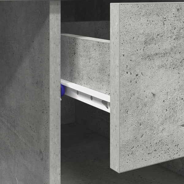 Schreibtisch mit Regal Beton Grau 90 cm