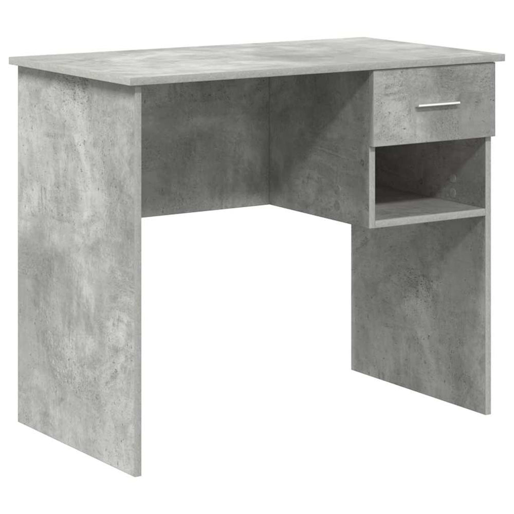 Schreibtisch mit Regal Beton Grau 90 cm