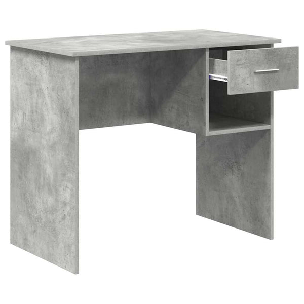 Schreibtisch mit Regal Beton Grau 90 cm