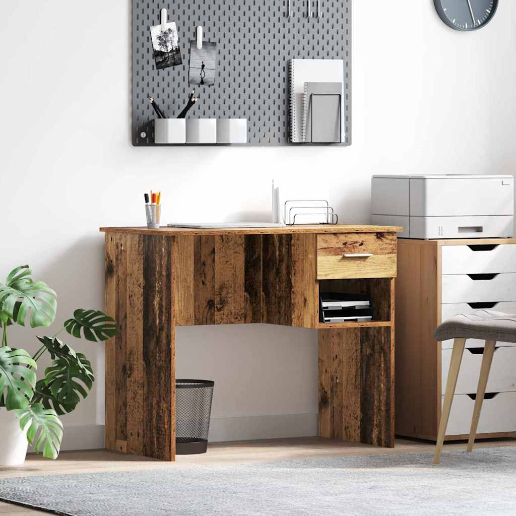 Schreibtisch mit Regal Altholz