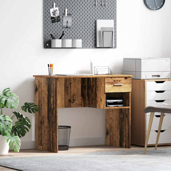 Schreibtisch mit Regal Altholz