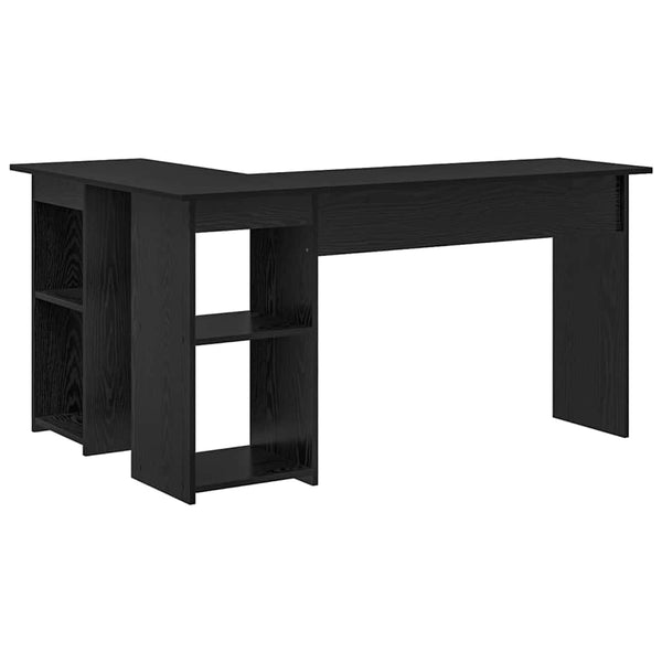Schreibtisch mit Regal Schwarz Eichen-Optik