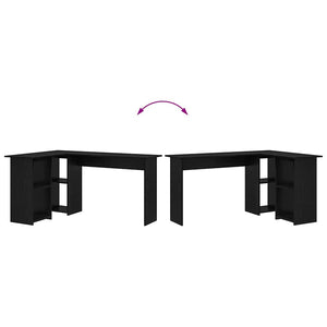 Schreibtisch mit Regal Schwarz Eichen-Optik