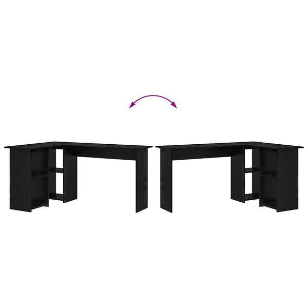 Schreibtisch mit Regal Schwarz Eichen-Optik