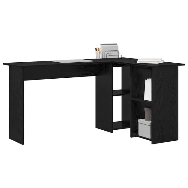 Schreibtisch mit Regal Schwarz Eichen-Optik