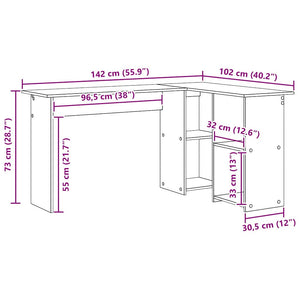 Schreibtisch Sonoma-Eiche 142x102 cm