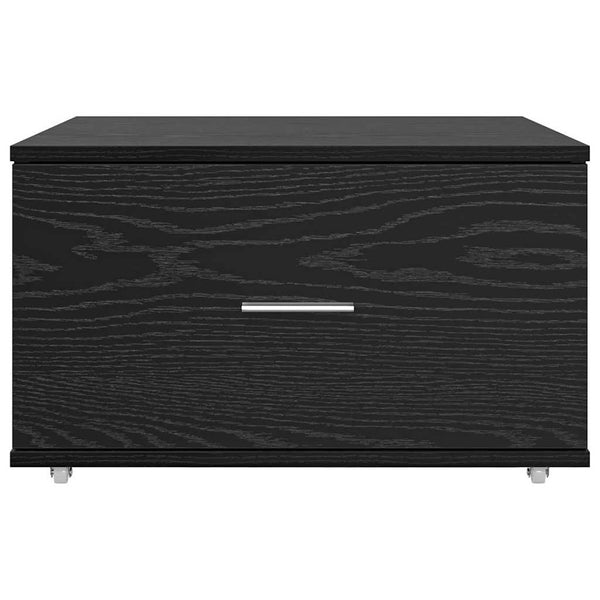 Schubladenschrank mit Rollen, Schwarz/Eiche