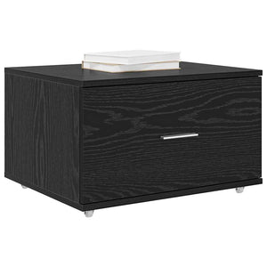 Schubladenschrank mit Rollen, Schwarz/Eiche