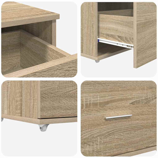 Schubladenschrank Sonoma Eiche mit Rollen 55x45x31 cm