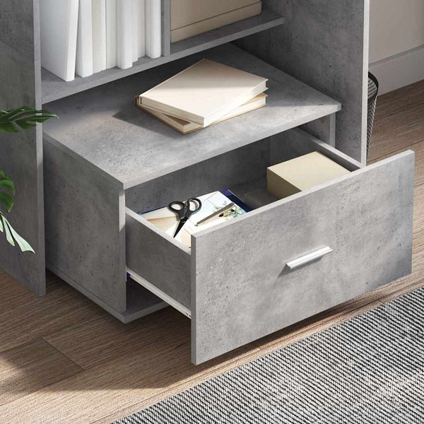 Schubladenschrank Beton Grau mit Rädern