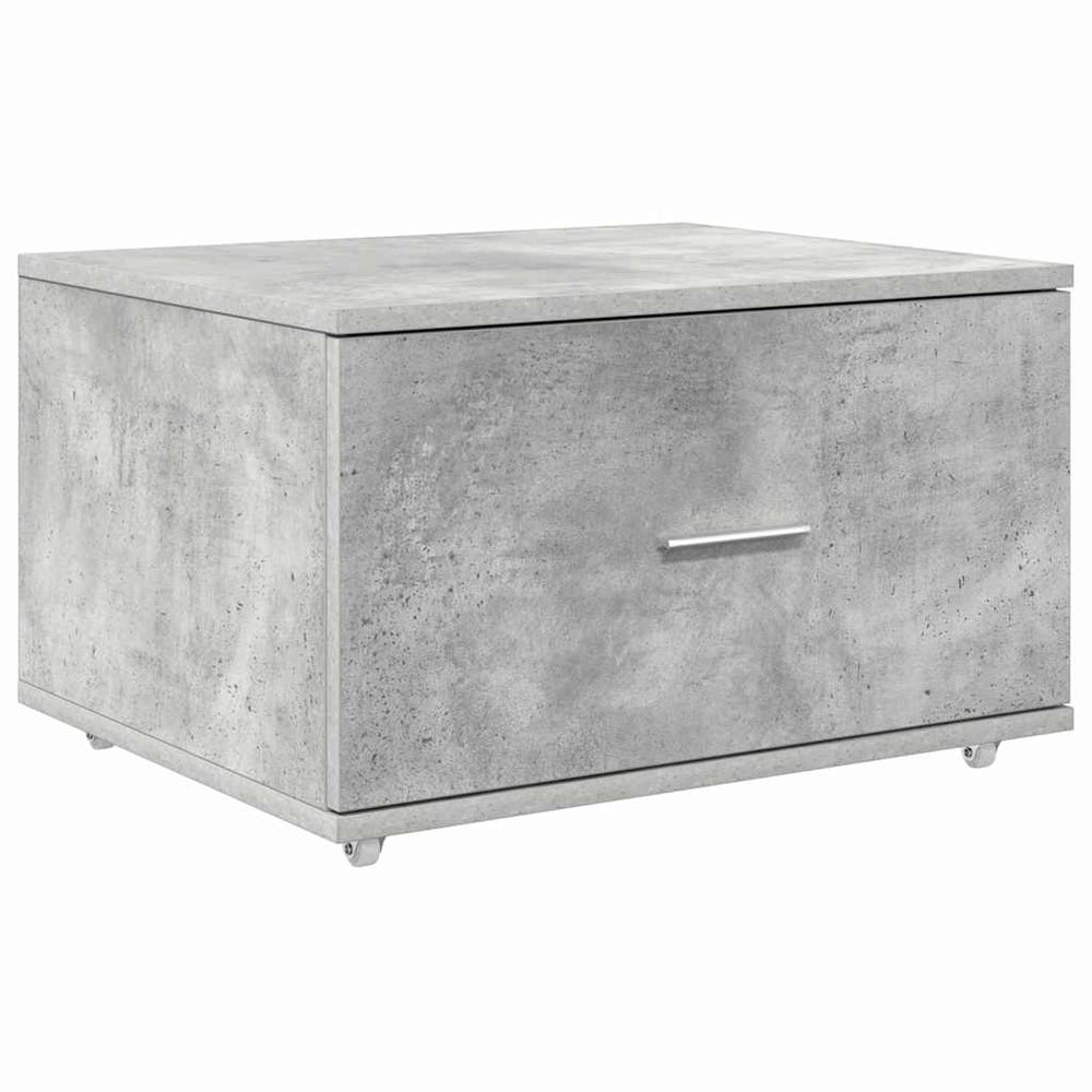 Schubladenschrank Beton Grau mit Rädern