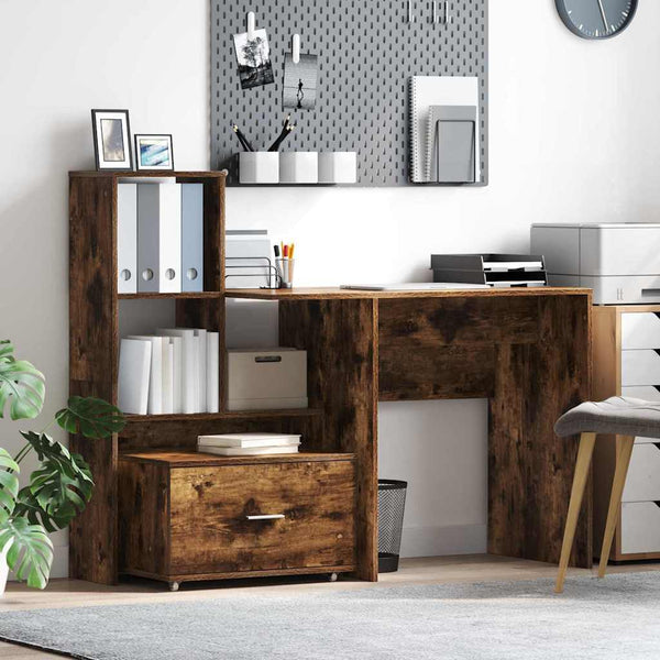 Schubladenschrank mit Rollen, Geräucherte Eiche