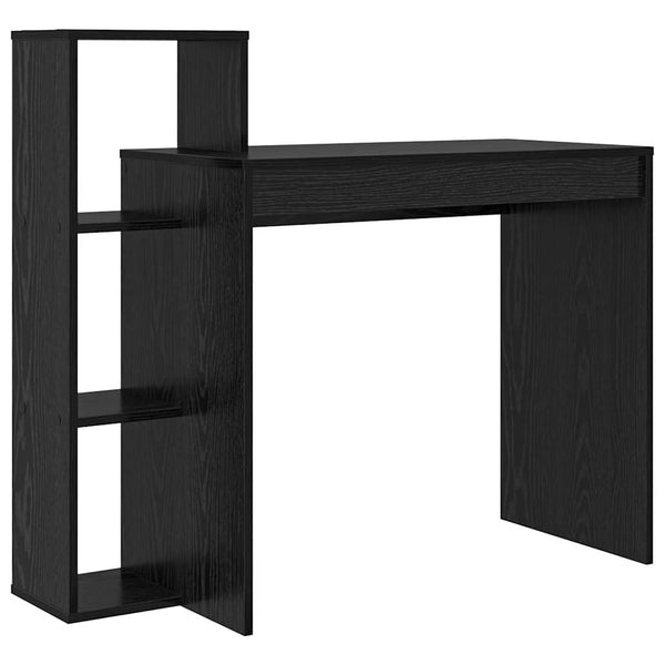 Schreibtisch mit Regal, Schwarz Eiche, 100cm