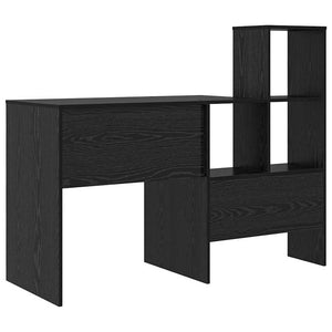 Schreibtisch mit Regal, Schwarz Eiche, 100cm