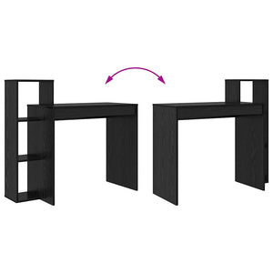 Schreibtisch mit Regal, Schwarz Eiche, 100cm