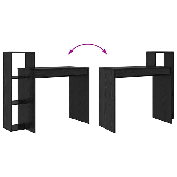 Schreibtisch mit Regal, Schwarz Eiche, 100cm