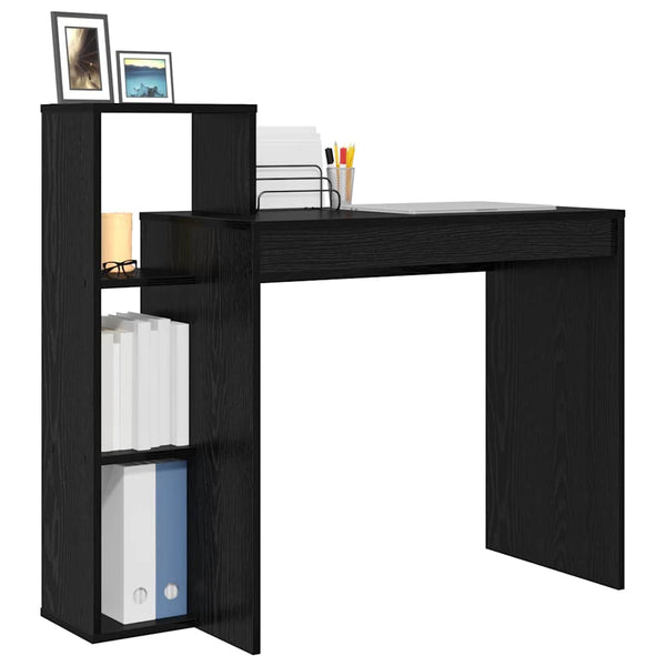 Schreibtisch mit Regal, Schwarz Eiche, 100cm