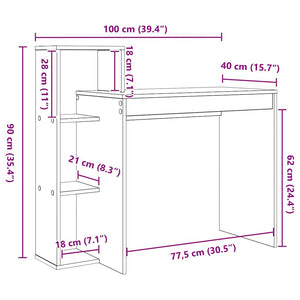 Schreibtisch Beton Grau 100x40 cm