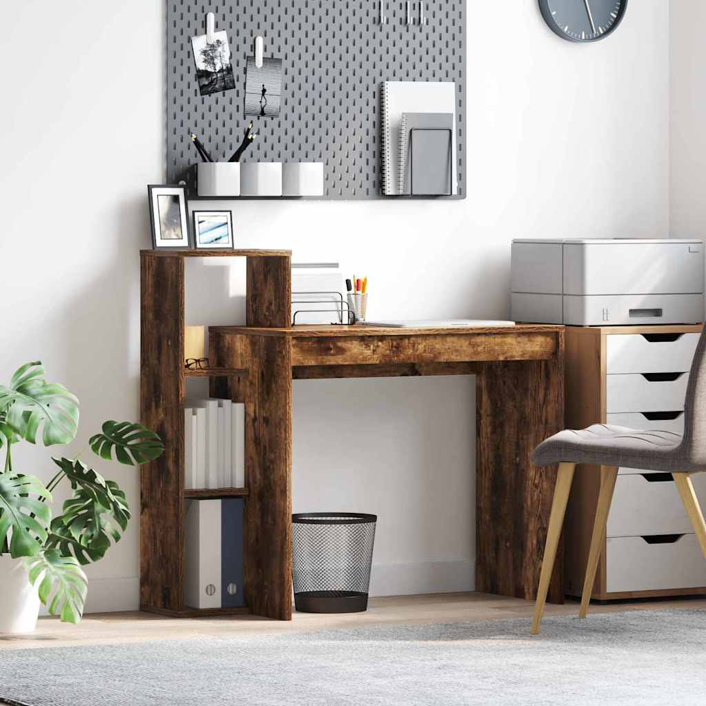 vidaXL Bureau chêne fumé 100 x 40 x 90 cm bois d'ingénierie
