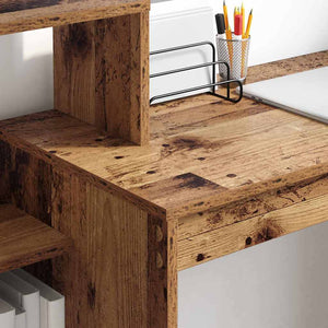Schreibtisch mit Regal, Altholz, 100cm