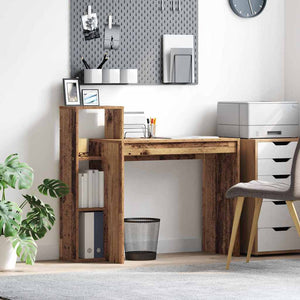 Schreibtisch mit Regal, Altholz, 100cm