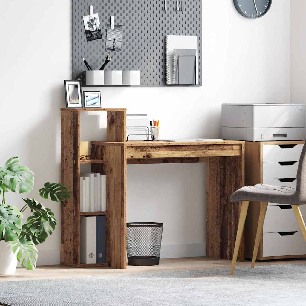 Schreibtisch mit Regal, Altholz, 100cm