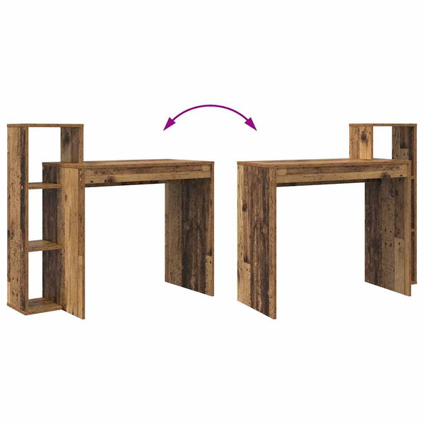 Schreibtisch mit Regal, Altholz, 100cm