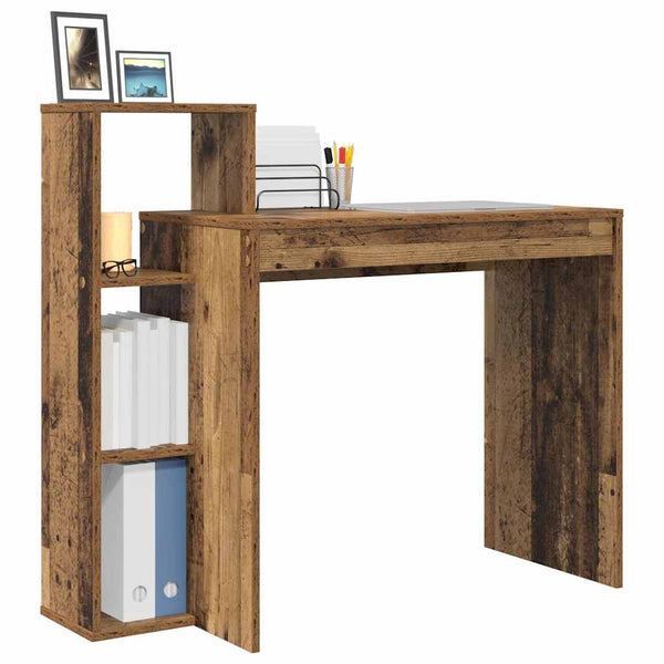 Schreibtisch mit Regal, Altholz, 100cm