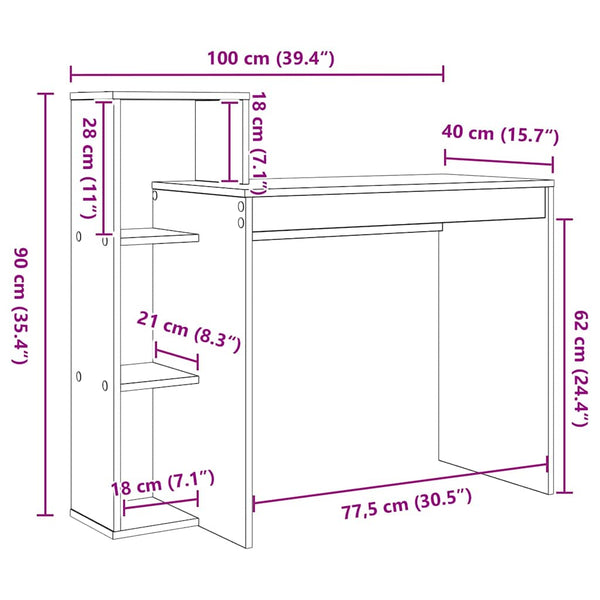 Schreibtisch Artisan Eiche 100x40 cm