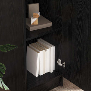 Highboard Schwarz Eichenoptik 168 cm