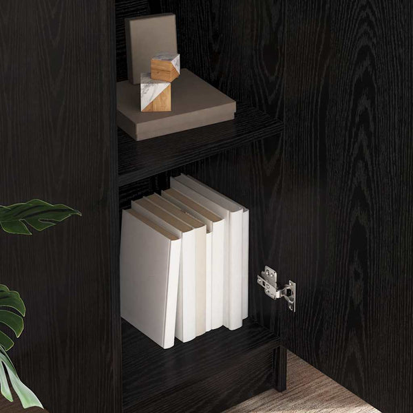 Highboard Schwarz Eichenoptik 168 cm