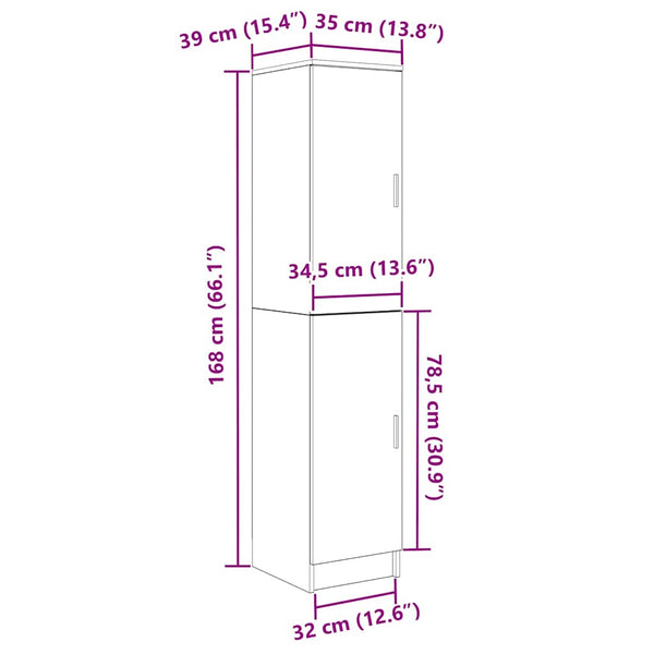 Highboard Graues Sonoma 35x39x168 cm