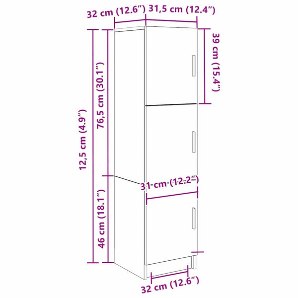 Highboard Beton Grau 31,5x32x122,5 cm