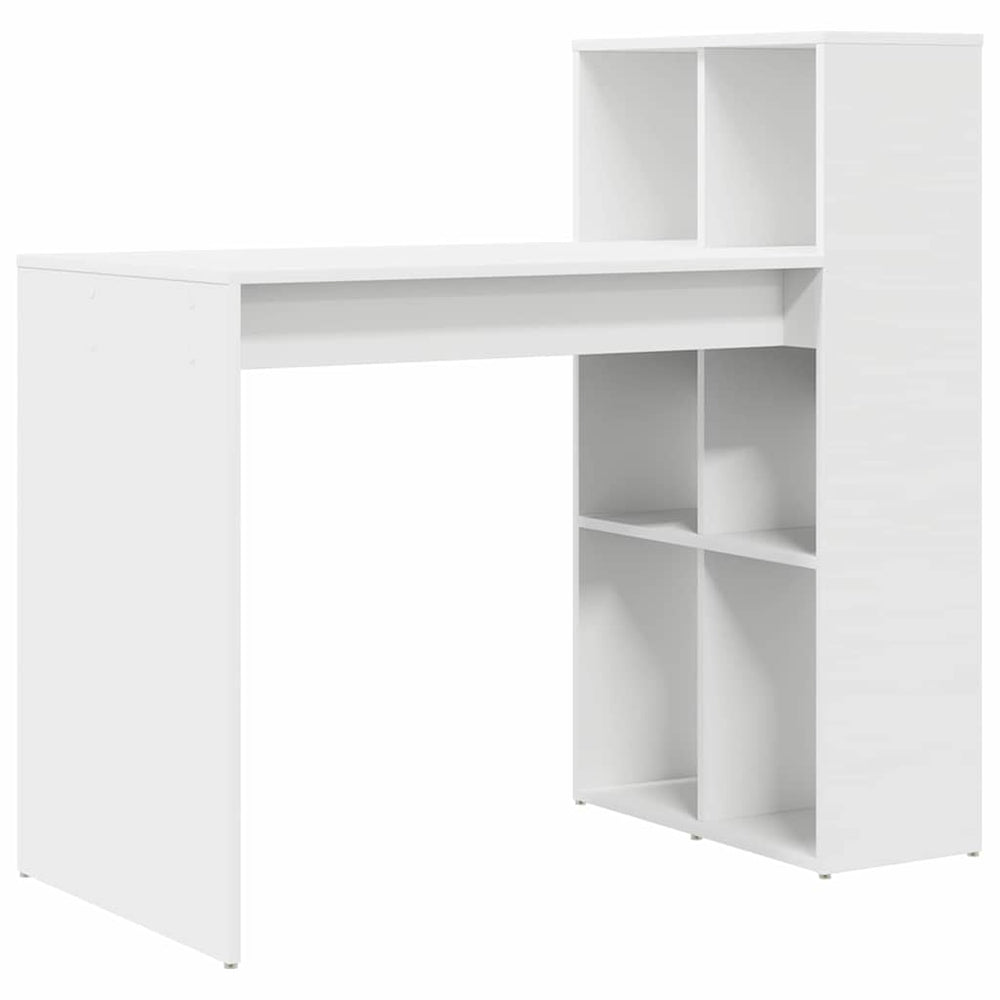 Schreibtisch mit Regal Weiß 108 cm