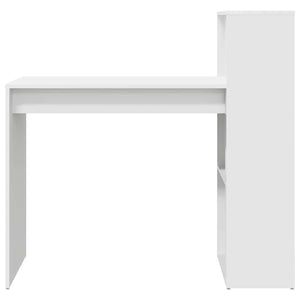 vidaXL Bureau avec étagère Blanc 108 x 55 x 103.5 cm Bois d'ingénierie