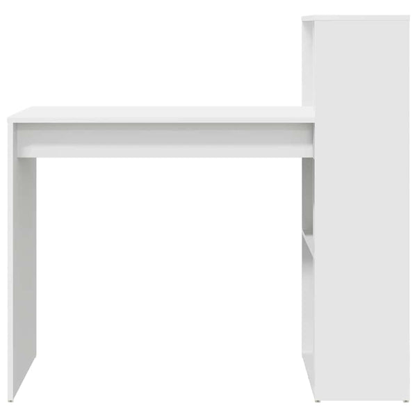 vidaXL Bureau avec étagère Blanc 108 x 55 x 103.5 cm Bois d'ingénierie
