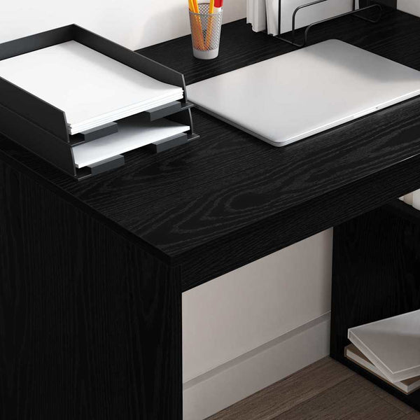 Schreibtisch mit Regal, Schwarz Eichen-Optik