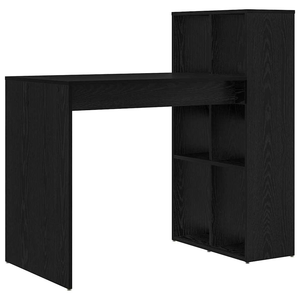 Schreibtisch mit Regal, Schwarz Eichen-Optik