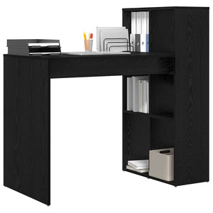 Schreibtisch mit Regal, Schwarz Eichen-Optik