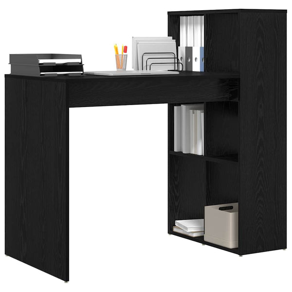 Schreibtisch mit Regal, Schwarz Eichen-Optik
