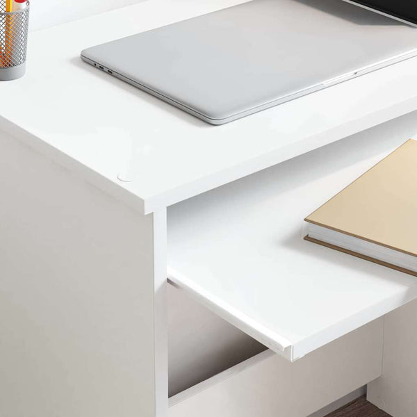 Schreibtisch mit Regal, Weiß, 106 cm